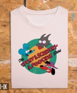 the itchy and scratchy and poochie show camiseta rolo-ok zoom