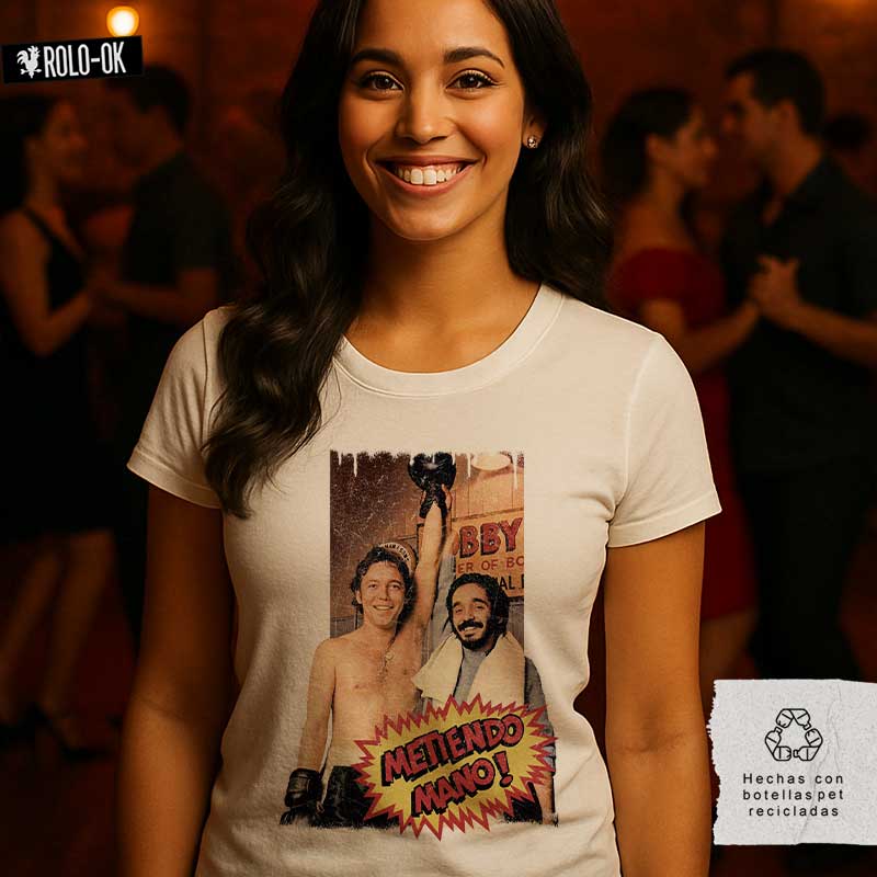 Rolo-ok Ruben blades y Willie colón metiendo mano Camiseta Mujer Rolo-ok