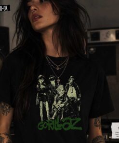 Gorillaz G-Sides Camiseta Negra Mujer Rolo-ok
