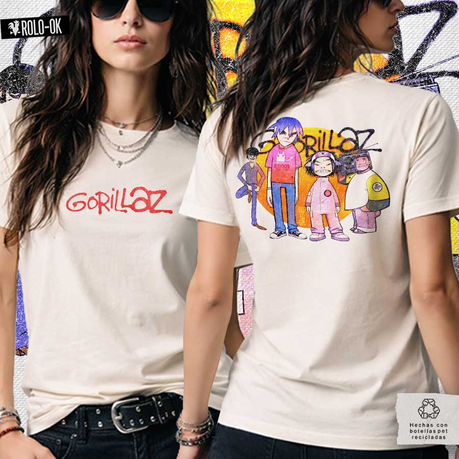 Gorillaz Celebridad Takedown Camiseta Mujer Rolo-ok