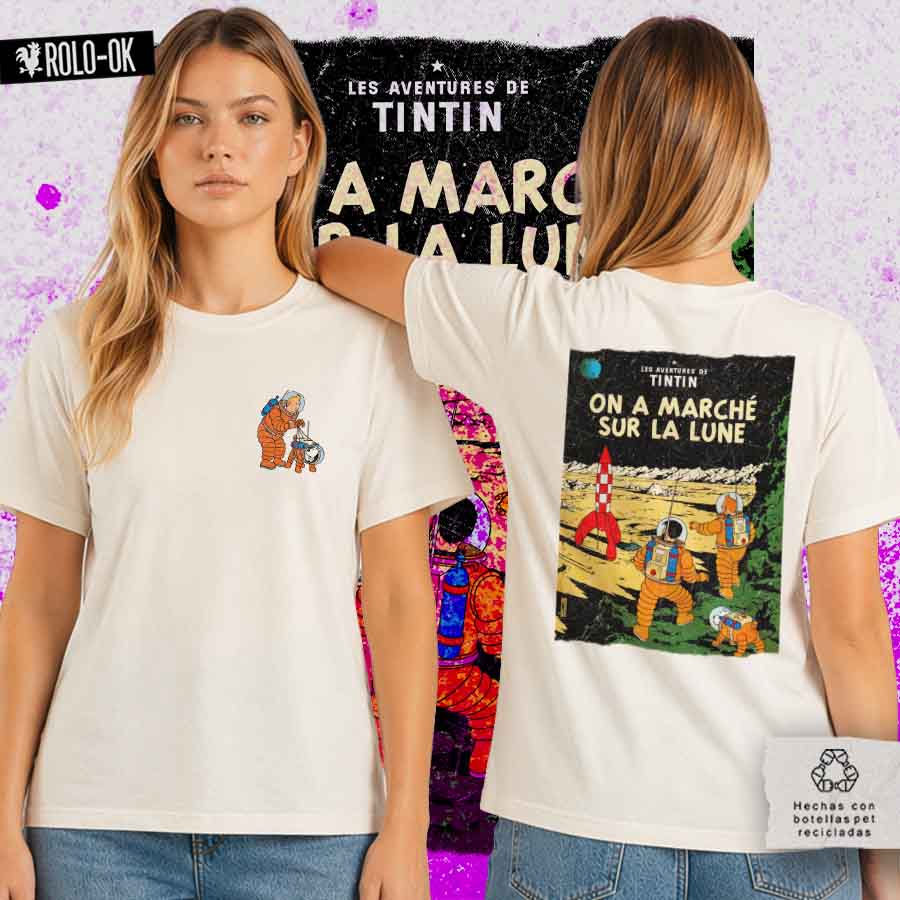 Tintin viaja a la luna Camiseta Mujer Rolo-ok