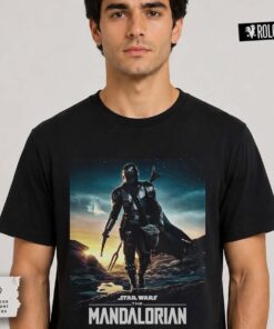 The Mandalorian and Grogu Black Camiseta Negra Rolo-ok