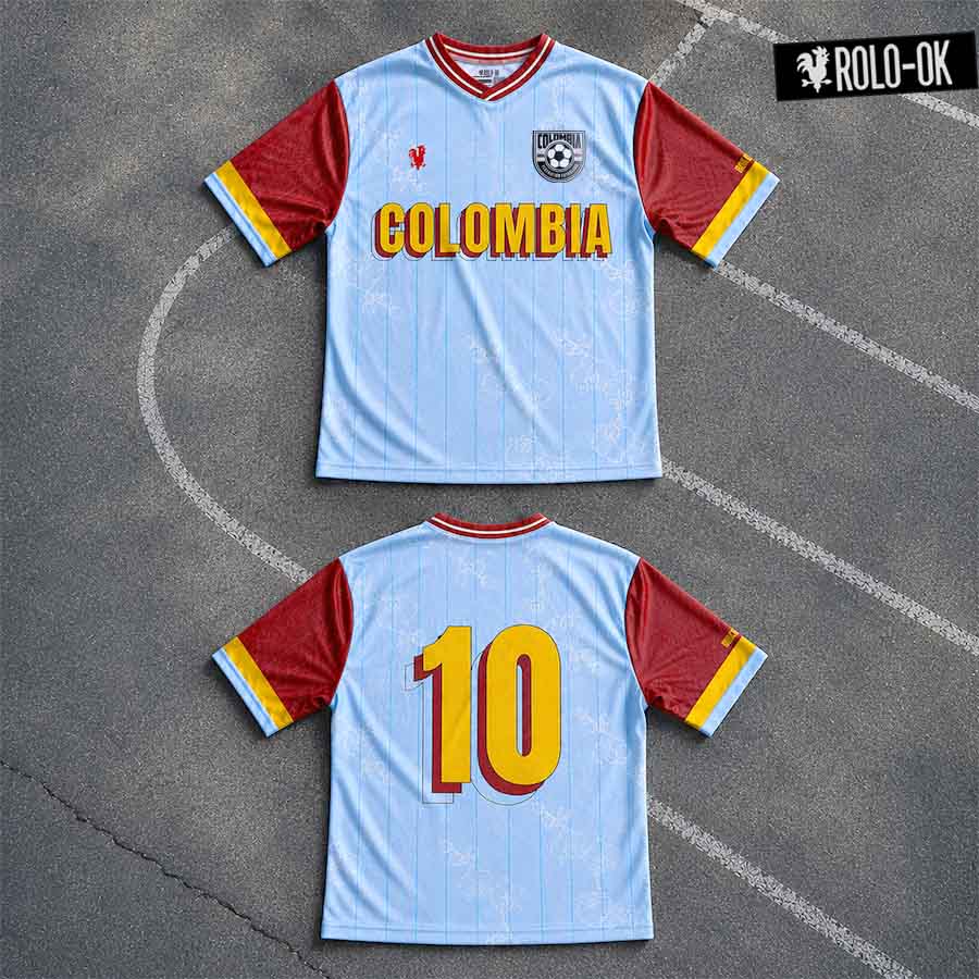 Colombia Vintage Azul Claro Camiseta de Fútbol Rolo-ok - Precio Preventa - Imagen 2