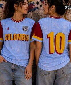 Colombia Vintage Azul Claro Camiseta de Fútbol Mujer Rolo-ok - Precio Preventa