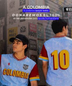 Colombia Vintage Azul Claro Camiseta de Fútbol Rolo-ok