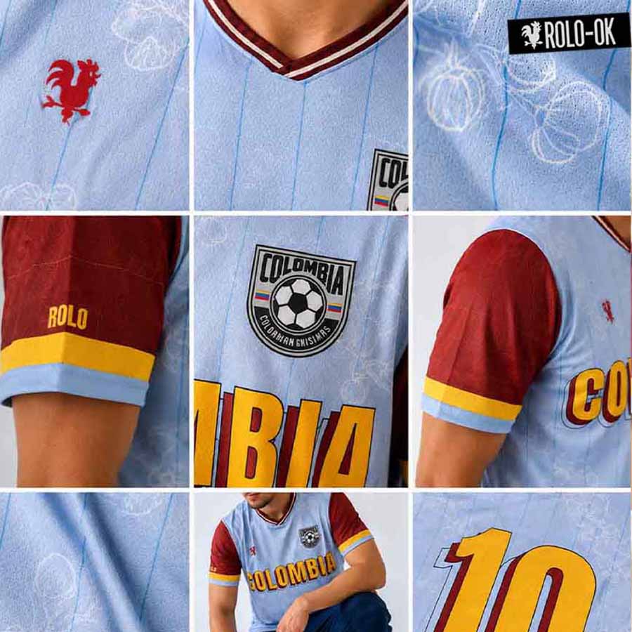 Colombia Vintage Azul Claro Camiseta de Fútbol Rolo-ok - Precio Preventa - Imagen 3