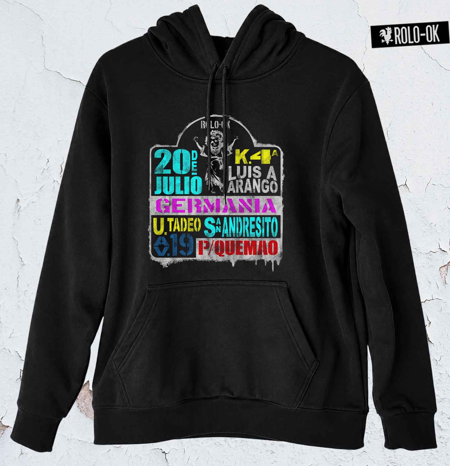 Tabla de rutas bus centro Hoodie Negro Rolo-ok - Imagen 2