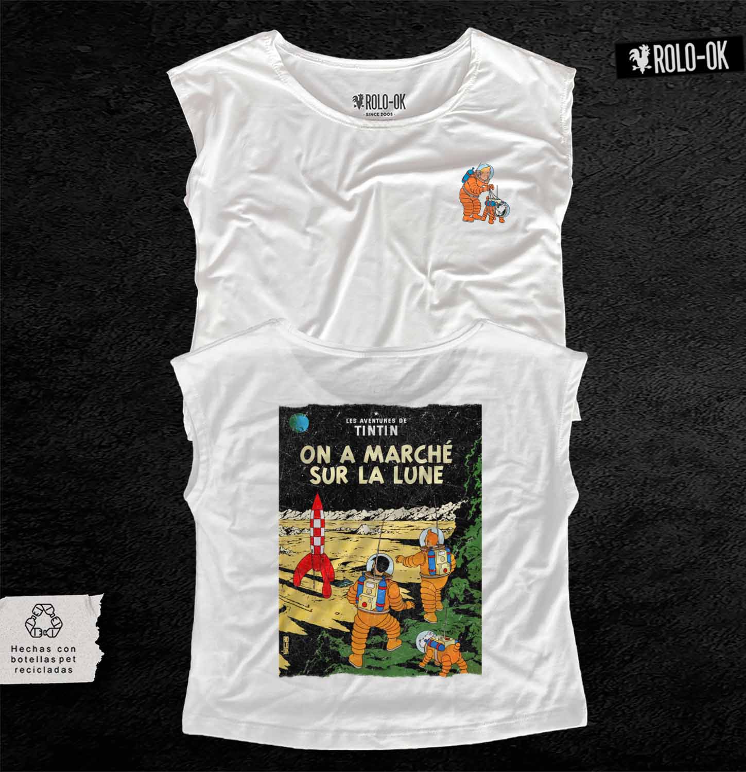 Tintin viaja a la luna Camiseta Mujer Rolo-ok - Imagen 4