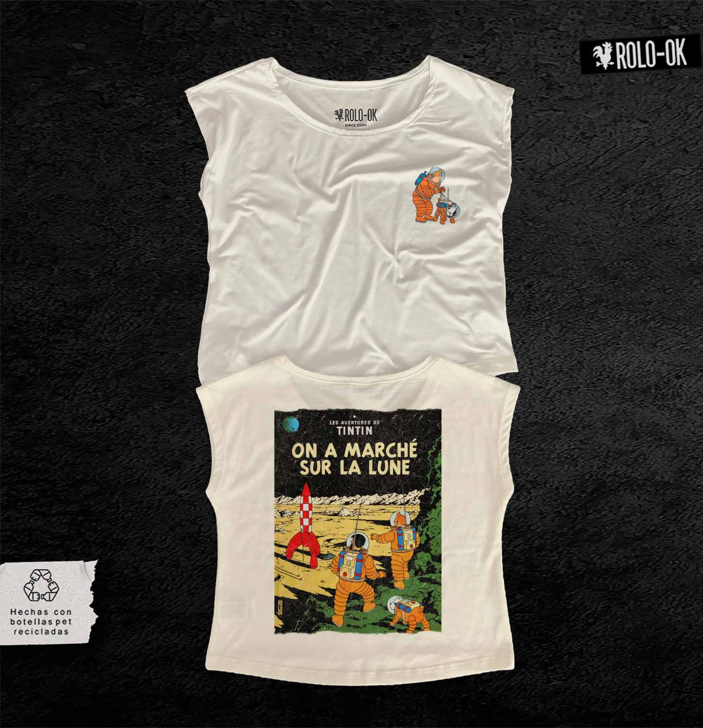 Tintin viaja a la luna Camiseta Mujer Rolo-ok - Imagen 5