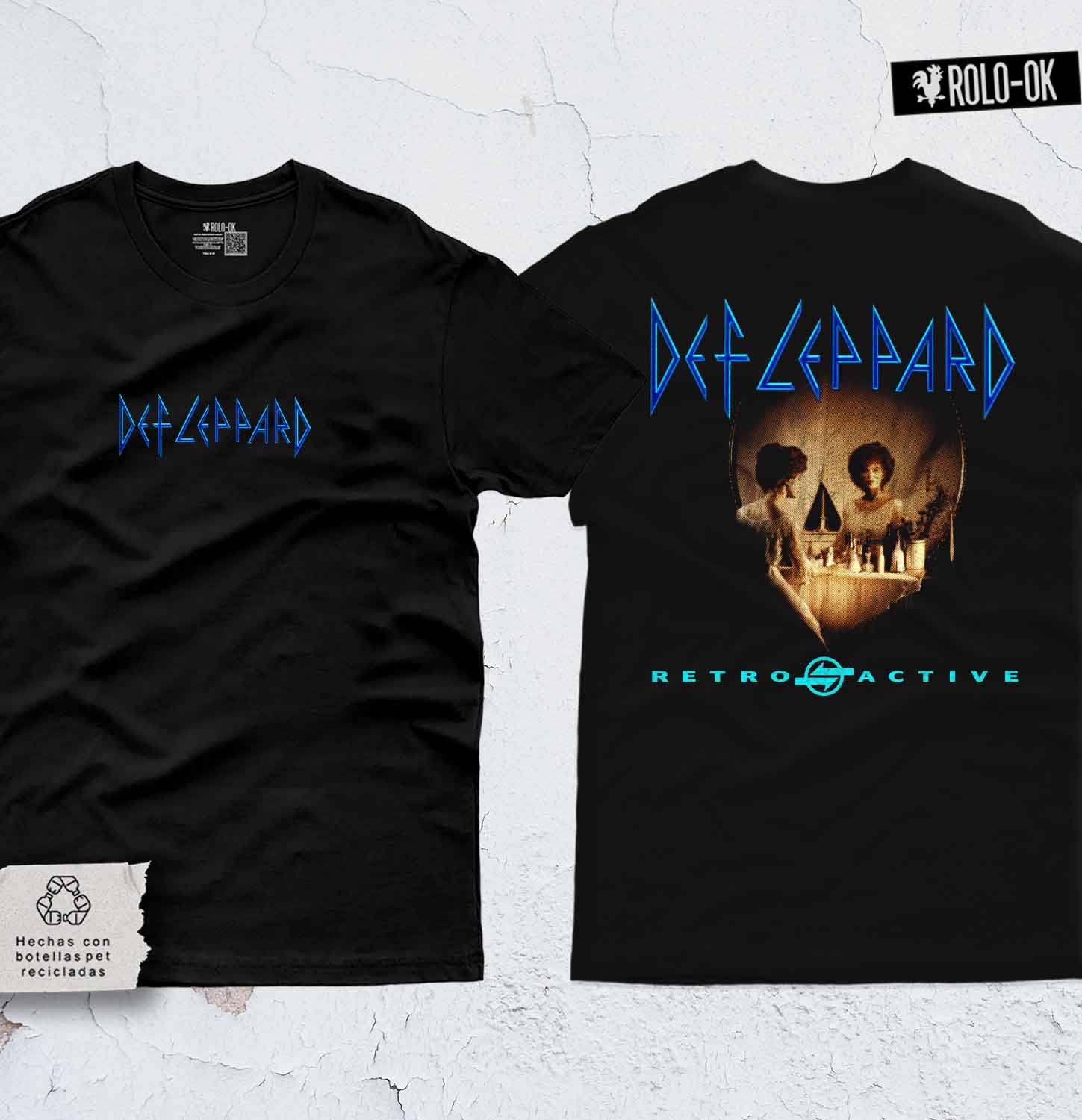 Def leppard retro active Mujer Camiseta Rolo-ok - Imagen 2